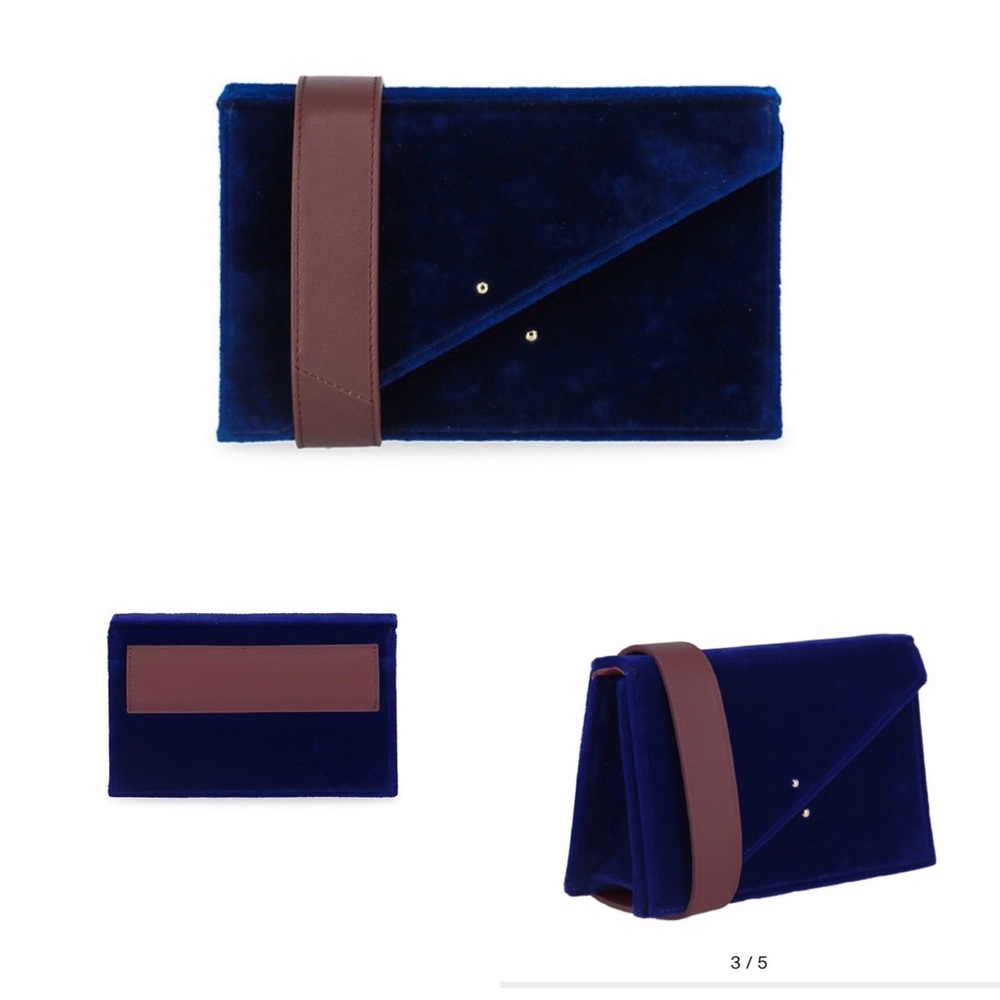 D'ESTRËE NEW!! 3 way Bag Gorgeous velvet Blue Bag 💕 - Picture 3 of 7